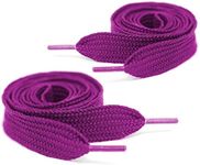 Mercury + Maia Extra Wide Shoe Laces - Flat Athletic Fat Shoelaces (1 Pair) (54, Electric Fuchsia)