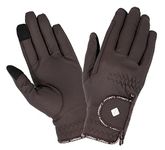 LeMieux Unisex Classic Leather Riding Gloves in Brown - Breathable - Touch Screen Compatible - M