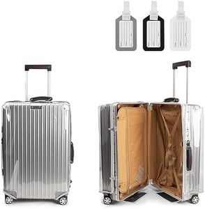 SICANAUO Suitcase Cover Clear PVC Luggage Protector, Transparent Luggage Cover with 3 Luggage Tags, No-removal Waterproof Luggage Protective Cover Case for Suitcase, Wheeled Luggage (24-Inch)
