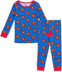 DC Comics Justice League Superman Infant Baby Boys Pajama Shirt and Pants Sleep Set Logo Blue 18 Months