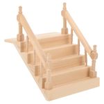 Angoily Miniature Dollhouse Staircase 1 12 Scale Dollhouse Furniture Wooden Handrail DIY Unpainted Staircase Handrail Model for Fairy Garden Doll House Scene