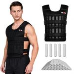 Adjustable Weighted Vest for Men Women, Up to 44LB with 96 Removable Steel Plates, Workout Weight Vest & Weighted Training Vest for Strength Training, Cardio & Running