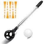 Golf Ball Retriever, Golf Ball Retriever Telescopic for Water with Automatic Locking Scoop, Ball Retriever Tool Golf with Grabber Tool, Golf Accessories Golf Gift for Men (Black and Orange, 15ft)