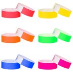 L LIKED 600 Pcs Neon Wristbands for Events, Waterproof Paper Wristbands Party Bands Entrance Wristbands for Events Music Festival Concert Contest (6 Colors)