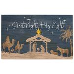 P. Graham Dunn Silent Night Navy Blue 17 x 10.5 Pine Wood Christmas Decorative Pallet Sign