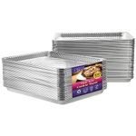 Aluminum Pans Half Size Cookie Sheet 100 Count Durable Nonstick Baking Sheets 17.75" x 12.75"