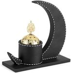 WURUIYANH Bakhoor Incense Burner, Charcoal Incense Burner, Shape of The Moon Oud Frankincense Resin Incense Burner - for Yoga, Spa and Aromatherapy, Office & Home Decor (Black)