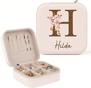 iDIY Joyero mujer personalizado - regalo con nombre para niña, para cumpleaños y día de la madre - organizador de joyas para anillos, collares y pendientes, Sakura en polvo
