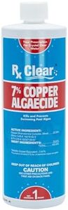 Rx Clear 7% Copper Algaecide | Kills and Prevents Algae for In-Ground and Above Ground Swimming Pools | Safe Formula for Swimmers | One Quart Bottles | Single Pack