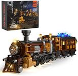 Funwhole Train Lighting Building Bricks Set - Steampunk Ore Train LED Light Building Set 1056 Pieces for Adults and Teens