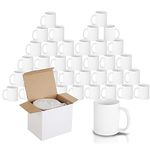 Signzworld Sublimation Mugs 11oz 36 Pack Blank Plain White Large Handle Coffee Mug with Gift Boxes