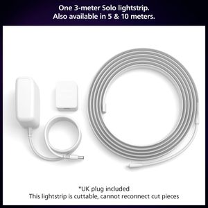Philips Hue LED Lightstrip, 3m – Smart Color Changing Strip