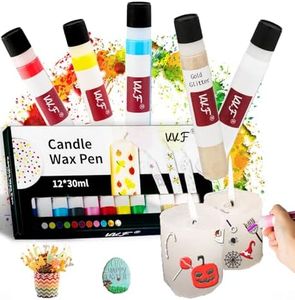 Candle Wax Pen Set for White Candle Painting, 12-Color for DIY Candle Making, Candle Pen Create Your Own Colorful Candle, Halloween Deacoraing Candles Crafts Making Wedding Birthday Party Centerpiece
