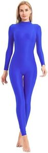 speerise Adult High Neck Zip One Piece Unitard Full Body Leotard Bodycon Jumpsuit for Women