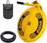 Disklok Gold Security Edition Combo Pack Car Steering Wheel Full Cover Anti- Angle Grinder Anti-Theft Lock Police Approved Inc. Cover & Small RFID Pouch (Yellow, Small 35cm - 39cm)