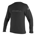 O'Neill Wetsuits Men's Basic Skins UPF 50+ Long Sleeve Sun Shirt, Black, Large