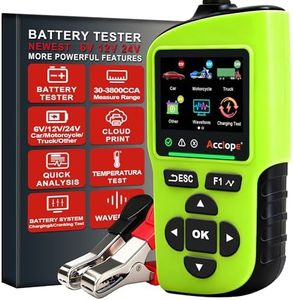 Acclope BT90 PRO 2-360Ah Battery Tester with Cloud Printing, 30-3800 CCA, 6V/12V/24V Digital Analyzer, SOH/SOC/Volt/Res/Cranking&Charging Test, Real‑Time Ambient Temp, AGM/EFB/Gel/Li