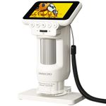 LM013 Microscope for Kids Adults, Pocket Mini Digital Microscope with 2.8" Screen, Anti-Shake Portable 120X Handheld USB Magnifier with 8 LED Lights, 1080P Video, Prepared Slides, PC View
