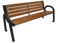 PRIMARIO GRANDE Garden Bench - Garden Furniture Powder-Coated Steel & Wood Slats - Outdoor Bench 350kg Load Capacity - Outdoor Furniture Weather Resistant (Primario Tick, 100cm-Seat Length, CE)