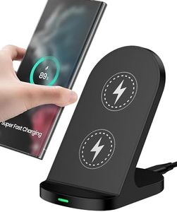 15W Fast Galaxy Wireless Charger Stand, Qi Certified Wireless Charging Station for Galaxy S25 Edge S24 S23 Ultra, Z Fold7, Z Flip7, Android Phone Wire Less Charging Stand for iPhone 16 15 14 Pro Max