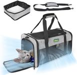 TSA Approved Pet Carrier for Small Cats Dogs 17x11x9.5 Inches, Pet Travel Carrier for Small Dogs Up to 16 Lbs, Soft-Sided Cat Bag Animal Carriers Travel Puppy Carry As a Toy of Fabric Pet Home, Gray
