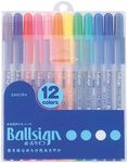 Sakura Gel Ink Ballpoint Pen, Ball Sign (Gelly Roll) 12 Color Set (PGB12)