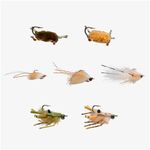 RIO Products Permit Fly Assortment, Saltwater Fly Fishing Flies for Beaches and Flats, Multiple Sizes and Colors, 7 Piece Kit