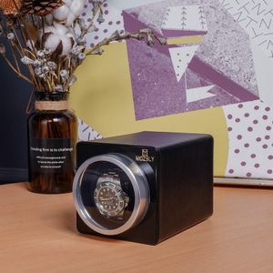 MOZSLY Single Watch Winder – Black Automatic Watch Rotator