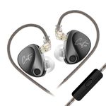 KZ Castor Wired IEM Earphone with Mic, 10mm Dual Magnetic + 8mm Dynamic Driver, Harman Target with Improved Bass in Ear Monitor, 4 Tuning Switches, 2Pin Detachable Cable