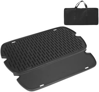 AJinTeby Cast Iron Griddle for Weber Traveler Portable Series Gas Grills Parts, Non-stick Griddle for Traveler Gas Grill, Camping Plate, for Weber Portable Grill Accessories with Carry Bag