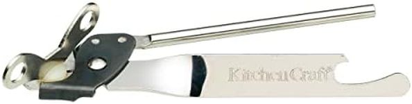 Kitchencraft Butterfly Can Opener, Stainless Steel, Safety and Comfort, 17.5 x 3.5 x 2cm, Silver
