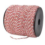 1Pcs 500m Electric Fence Wire, 6 Strand Polywire Electric Fence Wire Reel Nylon Stainless Steel Red and White Color with Black Chuck Reliable Conductivity for Livestock Cattle Sheep Horse Pets Crop