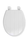 Croydex WL600422H Sit Tight Windermere Toilet Seat, Wood, White, 46.5 x 36.5 x 6 cm