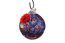 Giftcraft 717743 Art Orbit Hummingbird Feeder, 4.9-inch Height, Glass, Metal, Rubber and Plastic, Multi-color