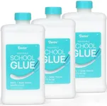 Darice School Glue – 3-Pack 32 oz Craft Glues, Washable and Safe Liquid Glue, No Run Formula Dries Clear, Multipurpose Great for Slime, Paper Mache, Arts and Crafts Projects, Back to School Supplies