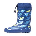 shoezone - Thunder Kids Blue Rubber Shark Welly - Size 8 Child UK - Blue