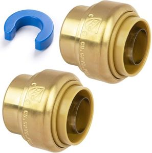 JUWO 1/2" Push to Connect End Cap for PEX, Copper, CPVC Pipe, Brass Plumbing Fitting with Upgraded Stiffener (2 Pack)