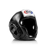 Fairtex Full Head Guard | Premium Handcrafted Headgear with 3-Layer Padding| Lightweight | Sleek Design for Optimal Movement | Extra Protection | Secure Fit with Adjustable Straps (Black-Extra Large)