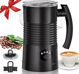 Milk Frother Electric, Automatic Frother and Milk Steamer, Hot & Cold Milk Warmer, 350ml, Temperature Control Auto Shut-Off, for Coffee, Latte, Cappuccino, Chocolate Milk (Black)