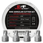 Spot Weld Cutter Kit 4-Pack, Cutting Diameter 5/16", S&F STEAD & FAST High Speed Steel Spot Weld Drill Bit, Annular Cutter for Hand Drill, 3/8" Threaded Shank, 1/4" Depth of Cut