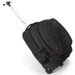 star cloud Voyager X2 - Premium Rolling Laptop Backpack and Computer Bag in Black: Durable Rucksack with Tuckaway Straps, 17-inch Laptop Sleeve - Ideal for Travel and Daily Use, Black, Carry on 20