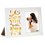 Newbyst Love Picture Frame for Couples - 4x6 White I Love You to The Moon and Back Anniversary Photo Frame, Wood Romantic Gift for Boyfriend, Girlfriend, Him and Her