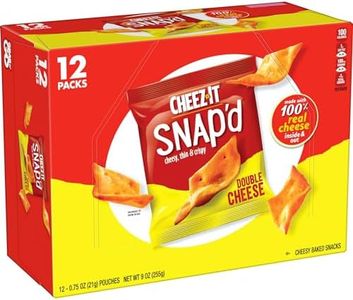 Cheez-It Snap'd Cheese Cracker Chips, Thin Crisps, Lunch Snacks, Double Cheese, 9oz Box (12 Pouches)