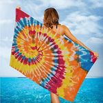 Tie Dye Rainbow Sand Free Beach Towel Absorbent Bath Towel Large Hand Towels for Swimming Bathroom Spa Pool