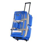 Olympia U.S.A. 8 Pockets Wheeled Rolling Duffel Bag Water Resistant Luggage Lightweight Travel Suitcase with Retractable Handle, Royal Blue, 83.82 cm, 8 Pocket Rolling Duffel Bag