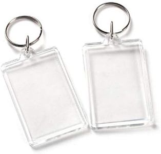 10Pcs SMALL SIZE-Rectangle Clear Acrylic Photo Snap-in Keychain Blank Double Sided Custom Personalised Photo Insert Picture Frame Keychain Keyring Holder(1.1 x 1.7 in)