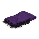 YOGAVNI Yoga Blanket Deluxe Mexican Blanket - Solid Colour Throw Blanket Meditation, Yoga, Decor, or Outdoor and Camping Accessory Premium Hand Woven Recycled Fiber - Purple