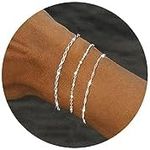 DEARMAY Dainty Silver Bracelets for