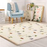 Loartee Baby Carpet Thick Kids Play Mat Play Area Rugs Jungle Animals Crawling Mat Playroom Rug, Jungle,Animals, 4'11"x4'11"