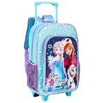 Peppa Pig Unisex Kid's Premium Trolley Backpack Bag, Blue & Purple-Frozen, Pack of 1